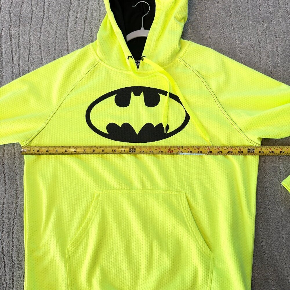 🦇 Batman Neon Yellow Performance Hoodie – Men’s Large 🦇 - Picture 6 of 7